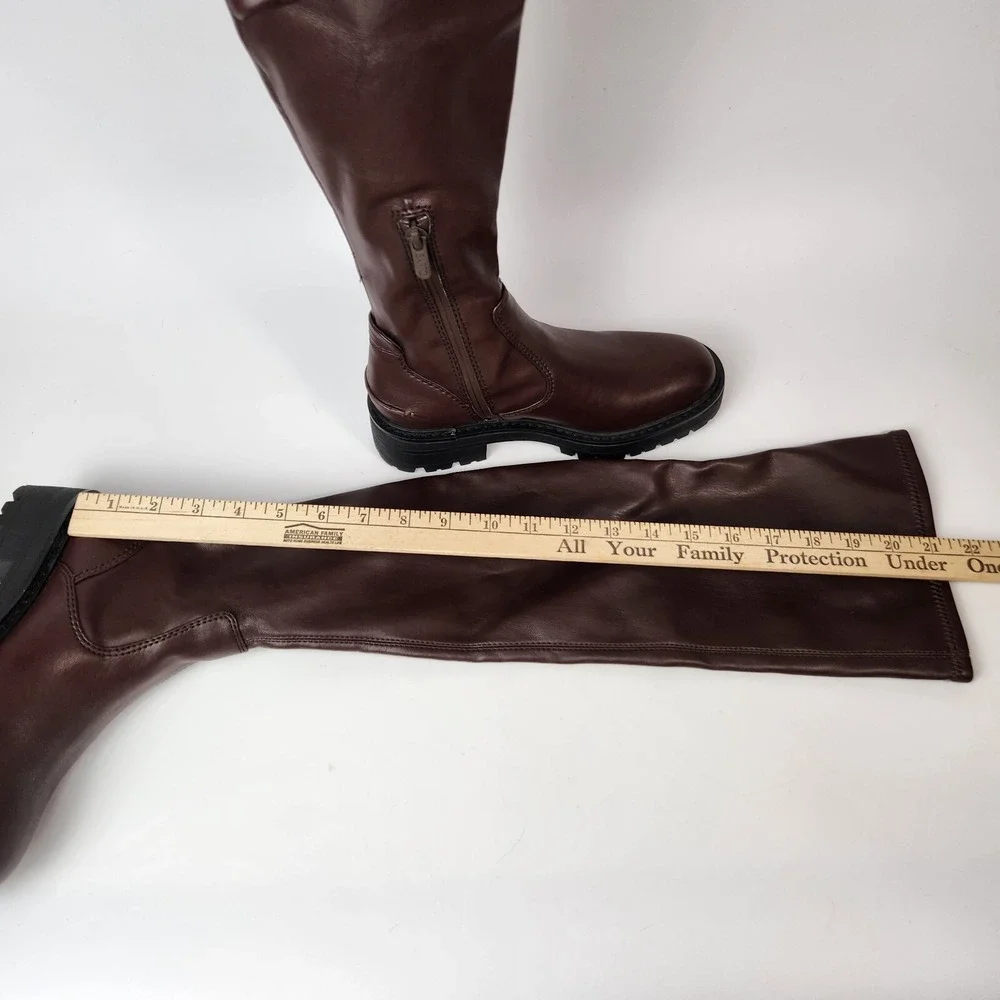 Franco Sarto Boots Womens 5.5 Chunky Lug Sole Over The Knee Boho Academia Preppy